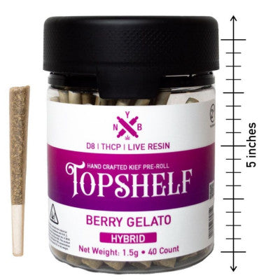 Topshelf D8 & HHC/THCP Live Resin 40ct Pre Rolls