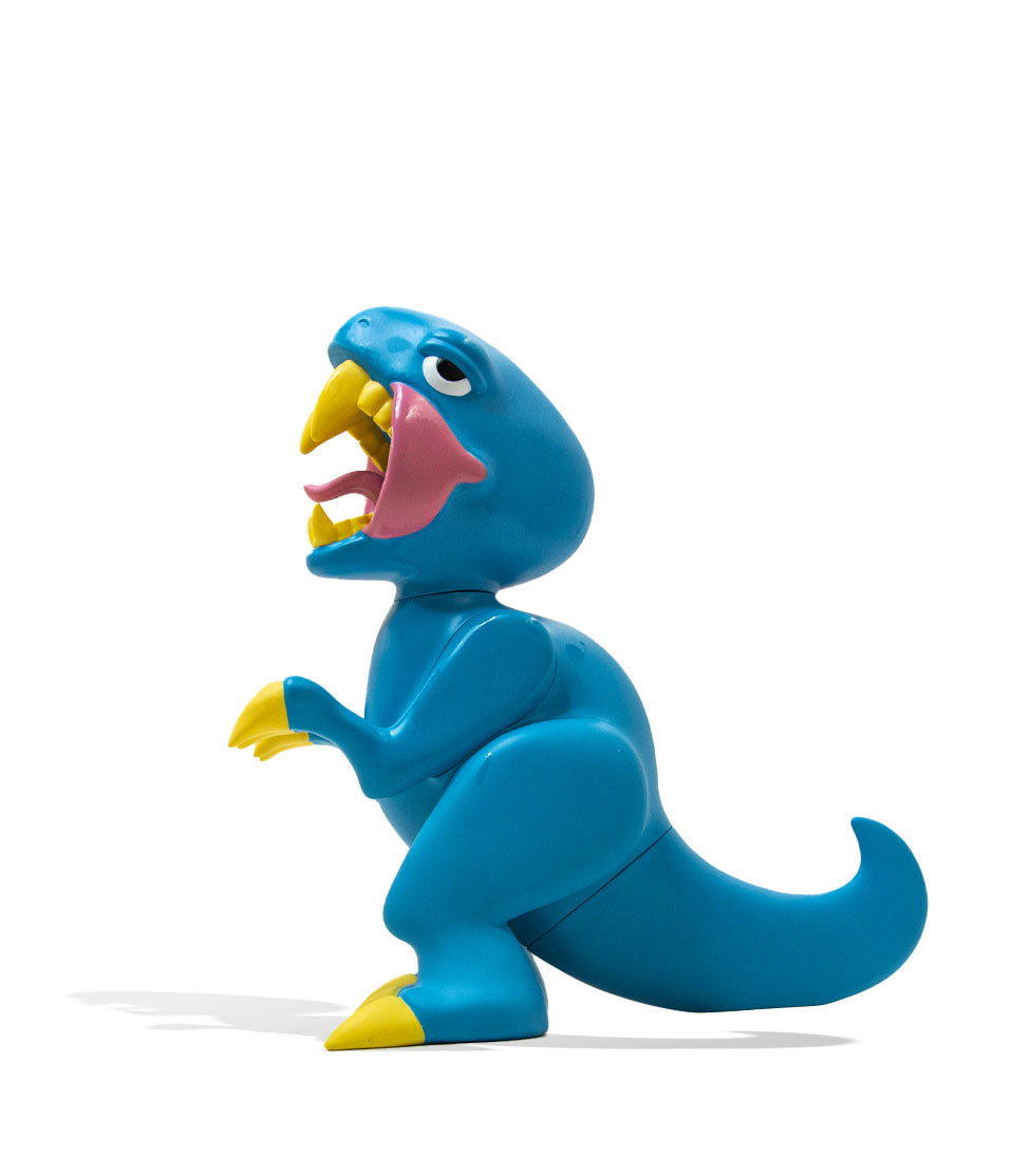 Elbo Glass Blue Open Mouth Raptor Vinyl Figure side view on white background