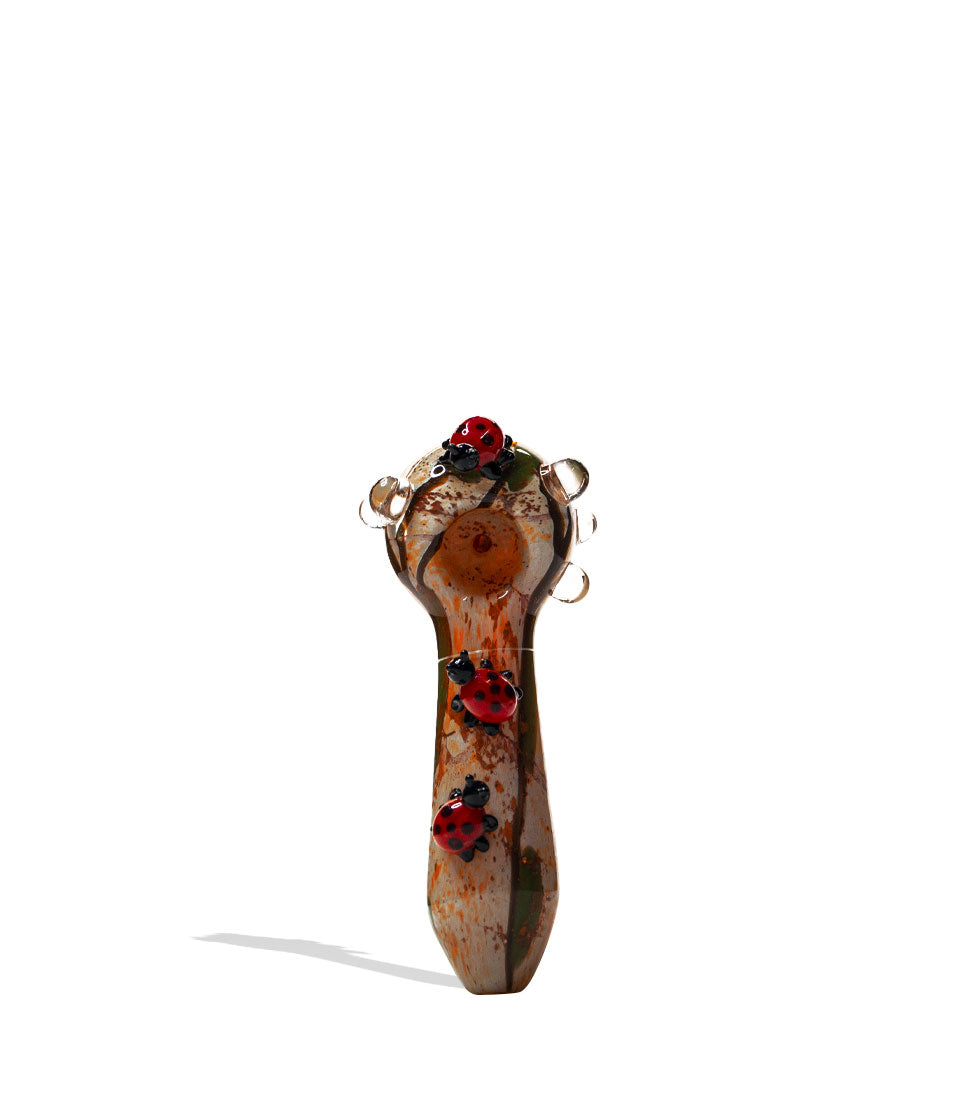Empire Glassworks Lady Bugs Spoon Handpipe on white background