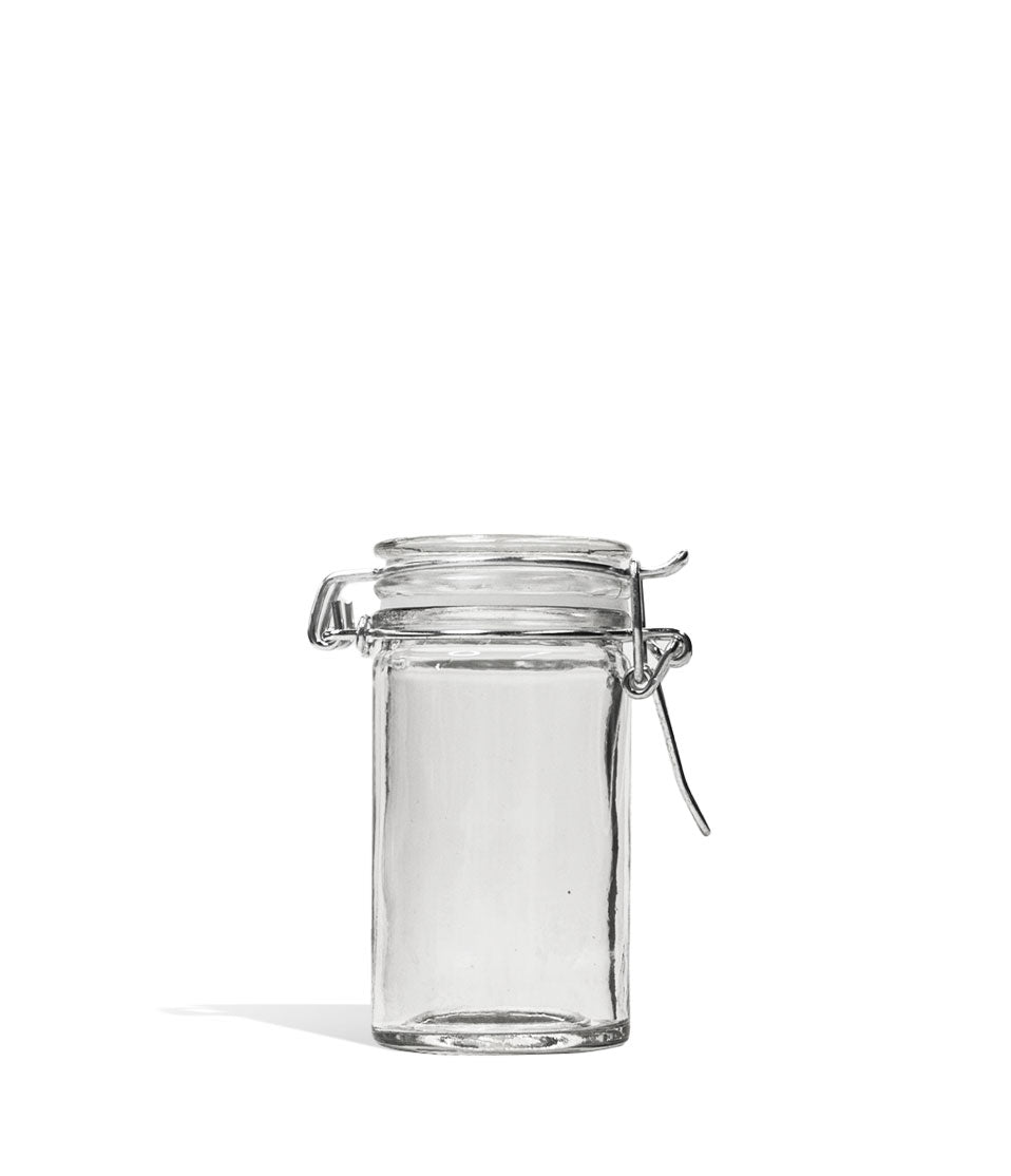 Lucky Stash Air Tight Glass Pop Top Jars 12pk Medium Jar Front View on White Background
