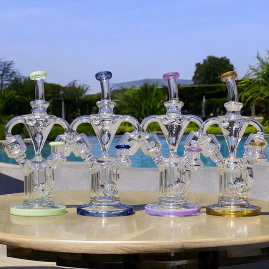 3 PACK Monark Double Chamber Recycler w/ Dual showerhead perk Uptake Tubes