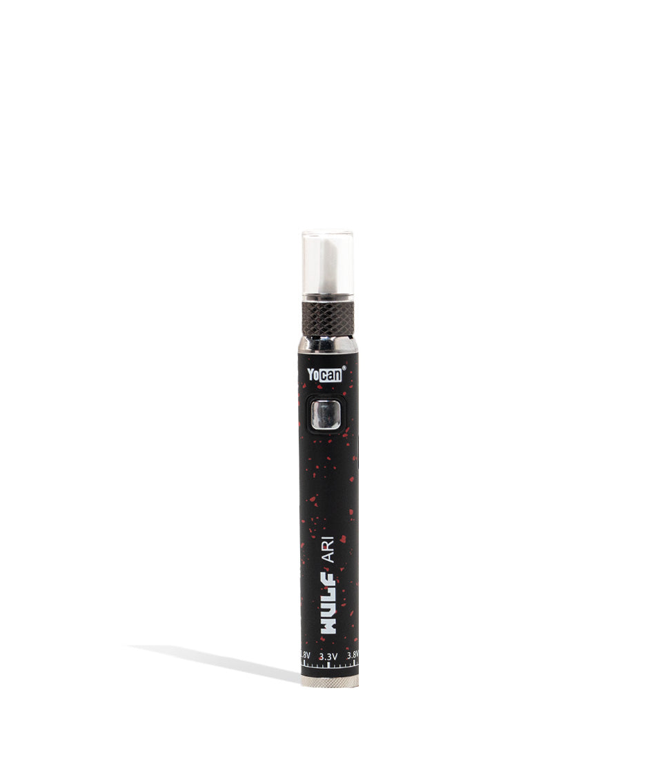Black Red Spatter Wulf Mods Ari Knife Kit 9pk front view on white background