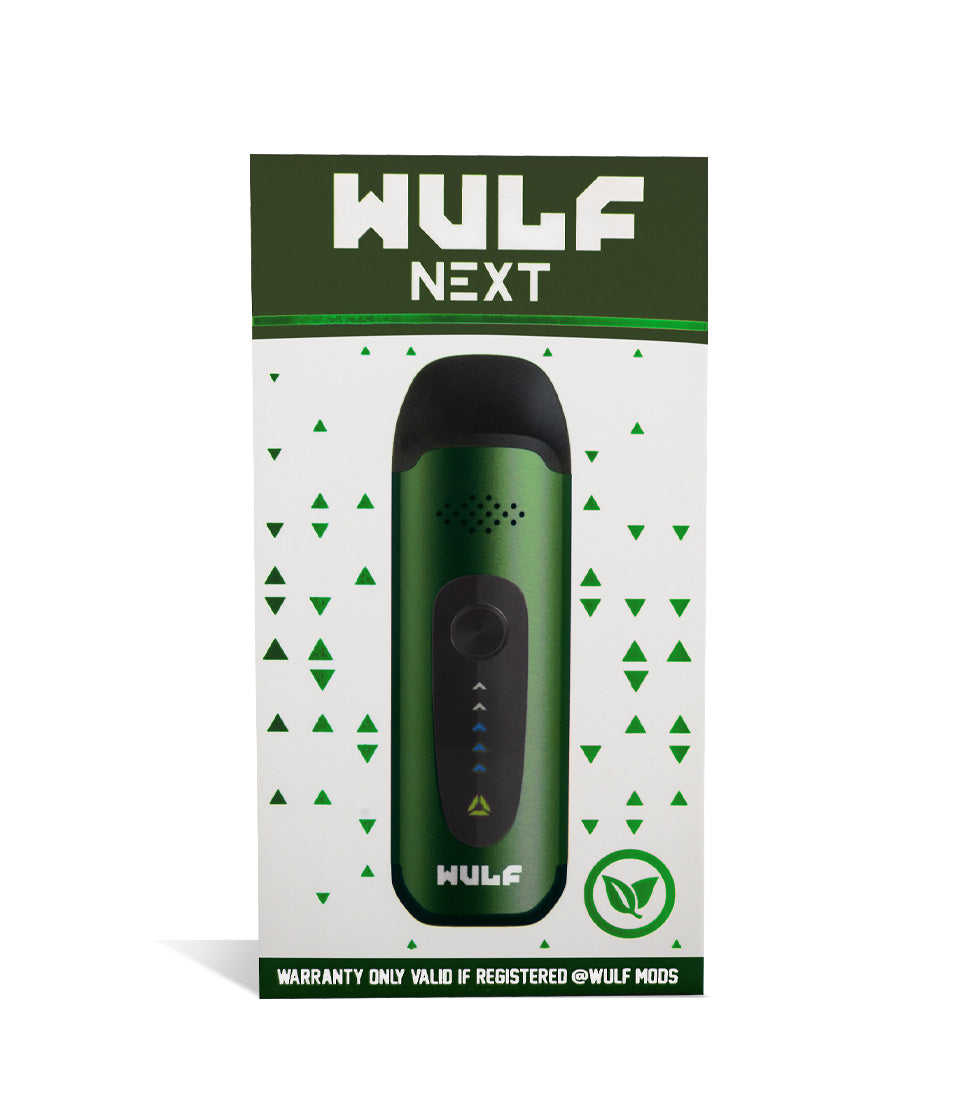Green Box Wulf Mods Next Vaporizer on white studio background