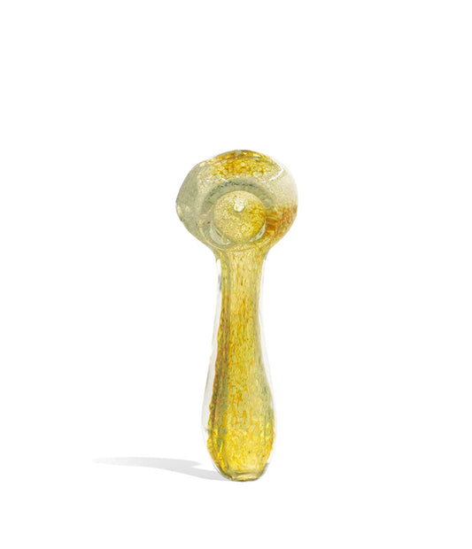Yellow 4 inch Spoon Hand Pipe on white background
