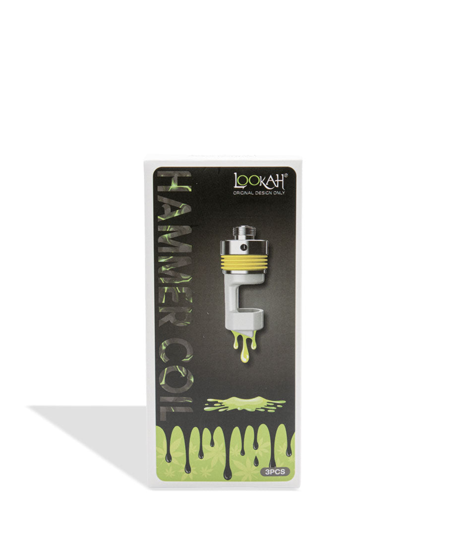 Lookah vape pen hammer coil accessory 3 pack with packaging labeled 'Hammer Coil' on a white background