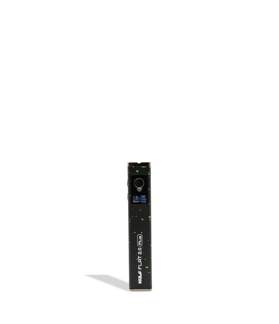 Wulf Mods Flat 2.0 Plus black green spatter on white background
