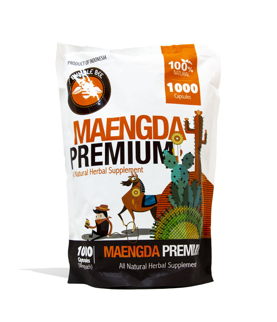 Maeng Da Premium Bumble Bee Supplement Capsule Bag 1000ct Front view on White Background
