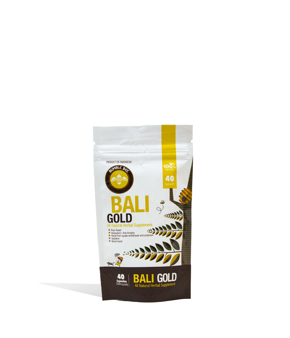 Bali Gold Bumble Bee Supplement Capsule Bag 40ct Front view on White Background