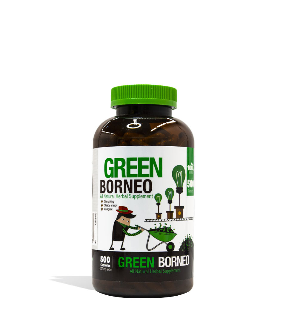 Green Borneo Bumble Bee Supplement Capsules 500ct Front View on White Background