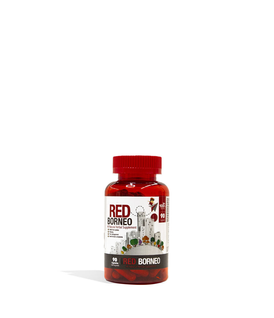 Red Borneo Bumble Bee Supplement Capsules 90ct Front View on White Background