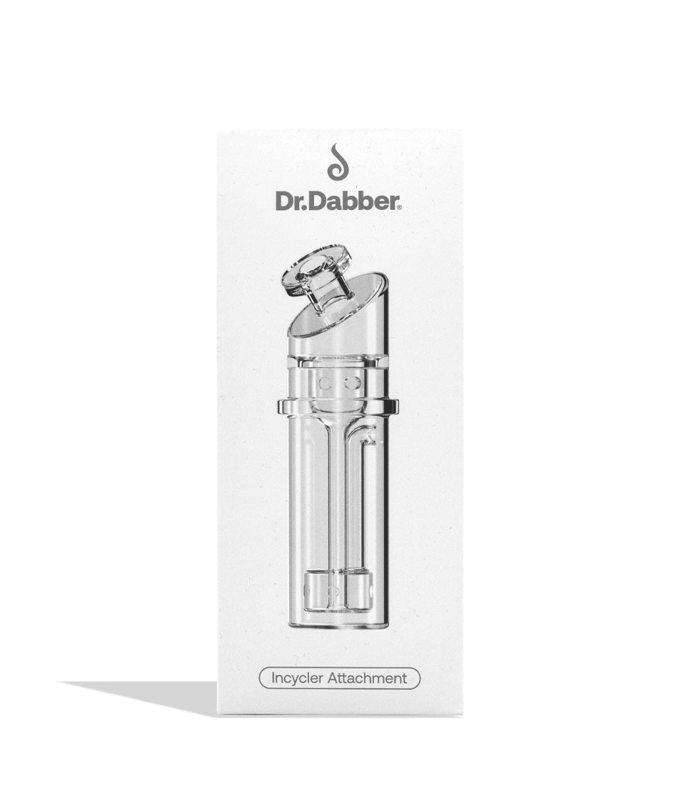 Dr Dabber Switch 2 glass attachment on white background in front view in unopened box packaging