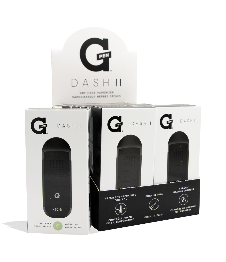 G Pen Dash 2 Dry Herb Vaporizer 10pk front view with single pack on white background