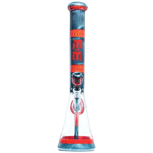 Gray & Orange Heady Beaker M&M tech - M&M Tech Glass