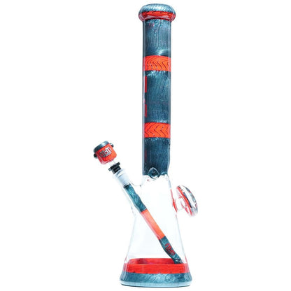 Gray & Orange Heady Beaker M&M tech - M&M Tech Glass