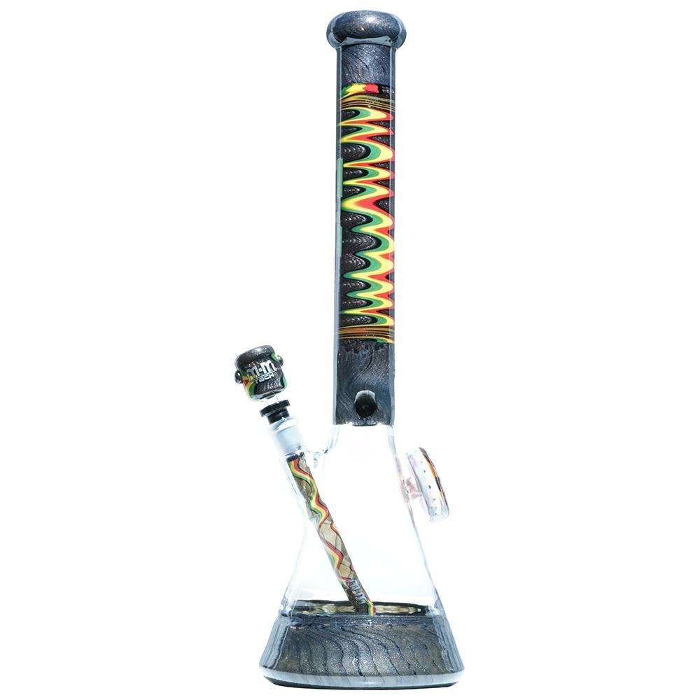 Gray & Rasta Heady Beaker M&M tech - M&M Tech Glass
