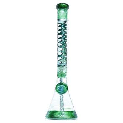 Green & White Heady Beaker M&M tech - M&M Tech Glass