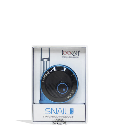 Blue Lookah Snail Cartridge Vaporizer Packaging Front View on White Background