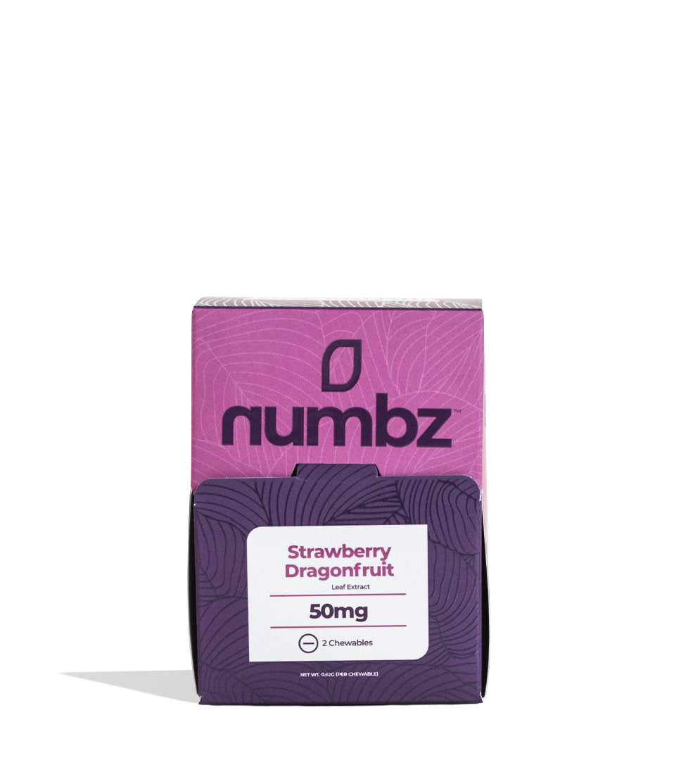 Strawberry Dragonfruit Numbz 7-OH + MIT Chewable Tablets 50mg 20pk Front View on White Background