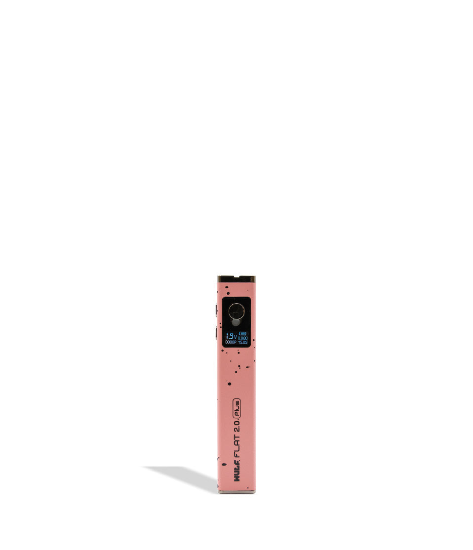 Wulf Mods Flat 2.0 Plus pink black spatter on white background
