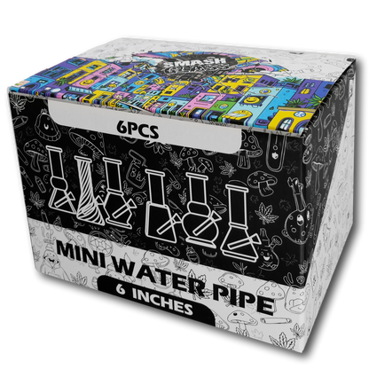 6" 25mm Color Tint Twisted Beaker W/ Pullout Slide