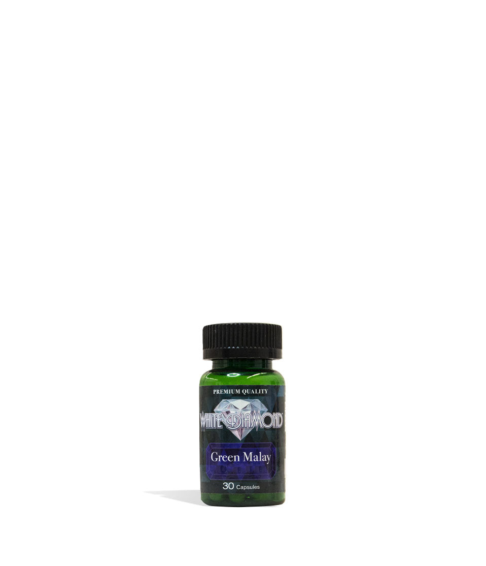 Green Malay White Diamond Supplement Capsules 30 Count Front View on White Background