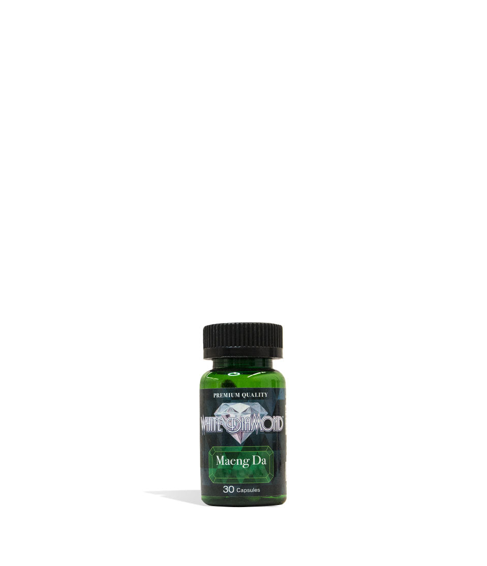 Maeng Da White Diamond Supplement Capsules 30 Count Front View on White Background