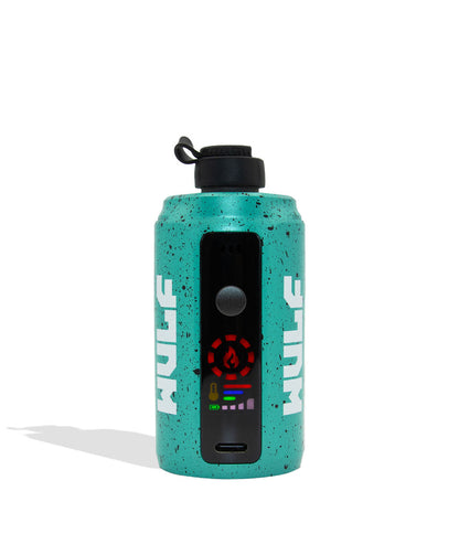 Teal Black Spatter Wulf Mods Growler Electronic Dab Rig front view on white background