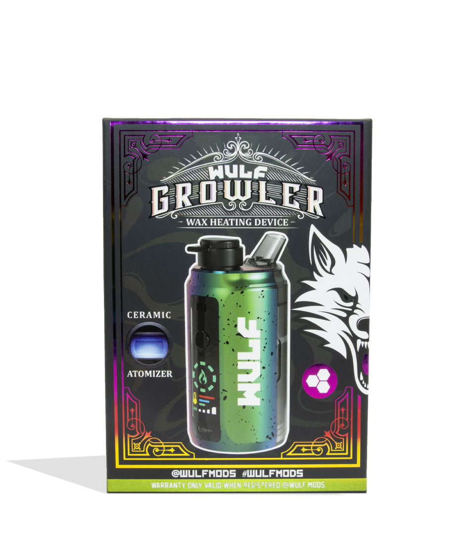 Full Color Wulf Mods Growler Electronic Dab Rig packaging on white background