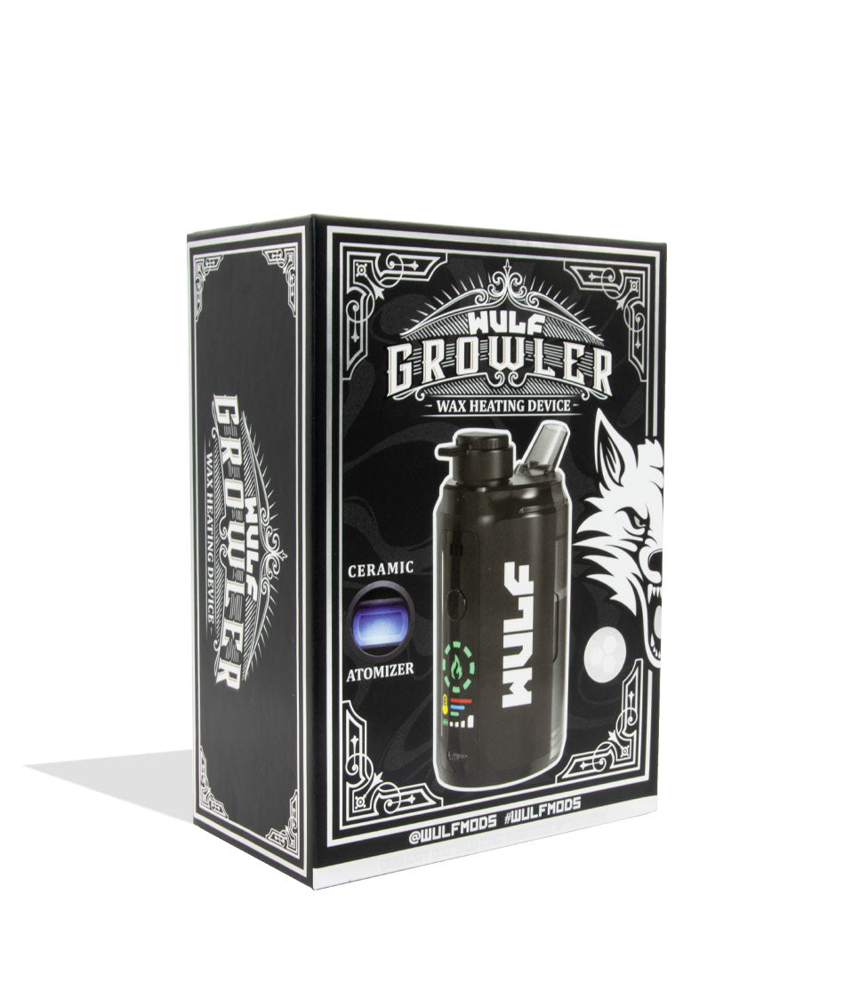 Black Wulf Mods Growler Electronic Dab Rig packaging side view on white background