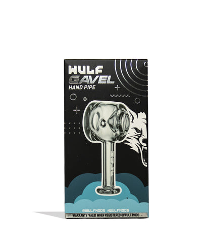 Clear Wulf Mods Gavel Hand Pipe 15pk Packaging Front View on White Background