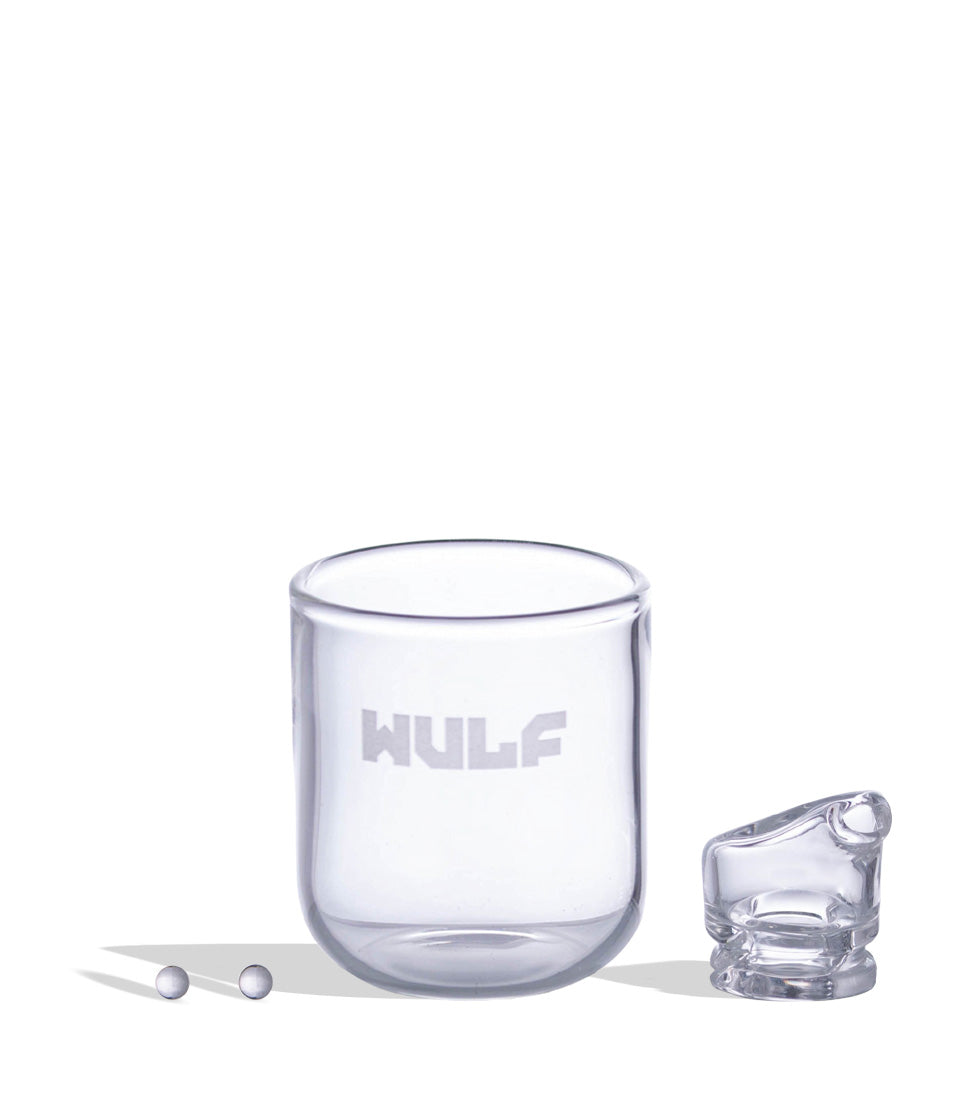 WULF Nest Puffco Proxy core attachment kit in white, with the glass cup, carb cap and dab tools