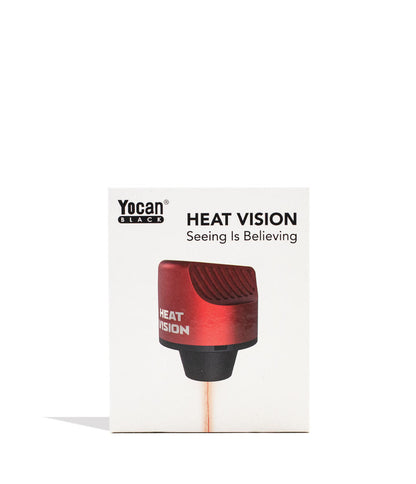 Red Yocan Black Heat Vision Thermometer Carb Cap Packaging Front View on White Background