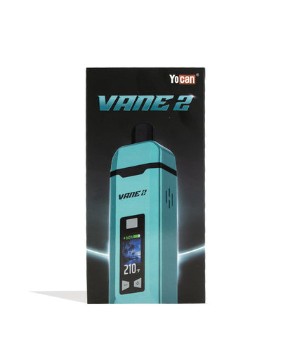 Yocan Vane 2 Portable Dry Herb Vaporizer Green box front view with white background